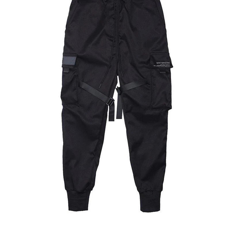 Ribbons Harem Joggers Men Cargo Pants Streetwear 2025 Hip Hop Casual Pockets Track Pants Male Harajuku Fashion Trousers