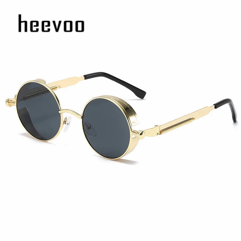 Metal Steampunk Sunglasses Men Women Fashion Round Glasses Brand Designer Vintage Sun Glasses High Quality Oculos de sol UV400
