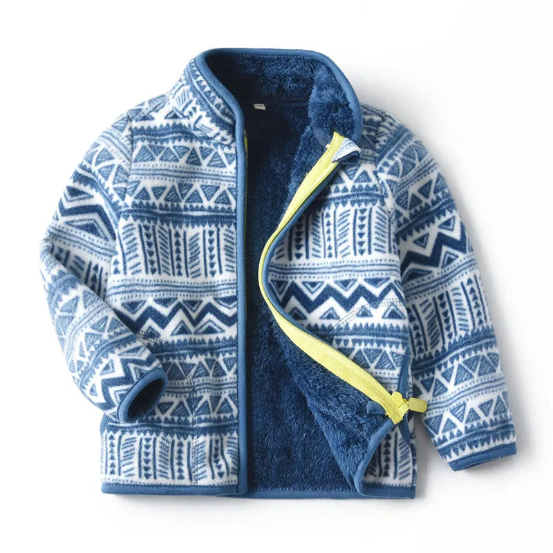 2-8T Children Jackets Outwears for Boys Girls Winter Autumn Fleece Zipper Cute Hot Selling Warm Thick Baby Coats Clothing