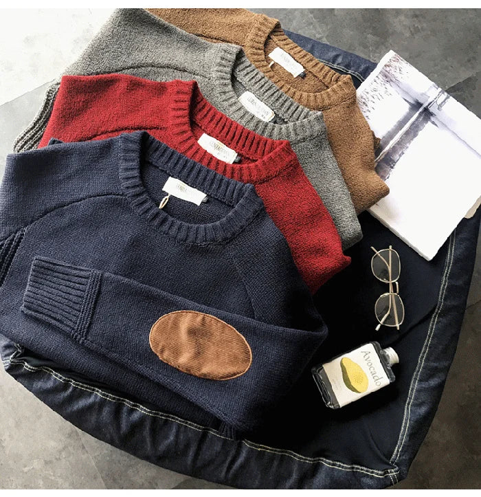 2025 New Men Pullover Sweater Autumn Fashion Casual Loose Thick O Neck Wool Knitted Oversize Harajuku Streetwear Knitwear M-5Xl