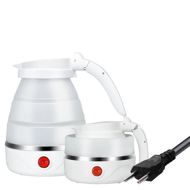 Travelling Folding Kettle Electric Silicone Water Kettles Mini 600ml Portable Collapsible Tea Kettle