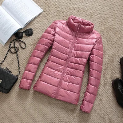 2024 New Casual 90% Ultra Light White Duck Down Jacket Women Autumn Winter Warm Coat Lady Plus Size Jackets Female Hooded Parka