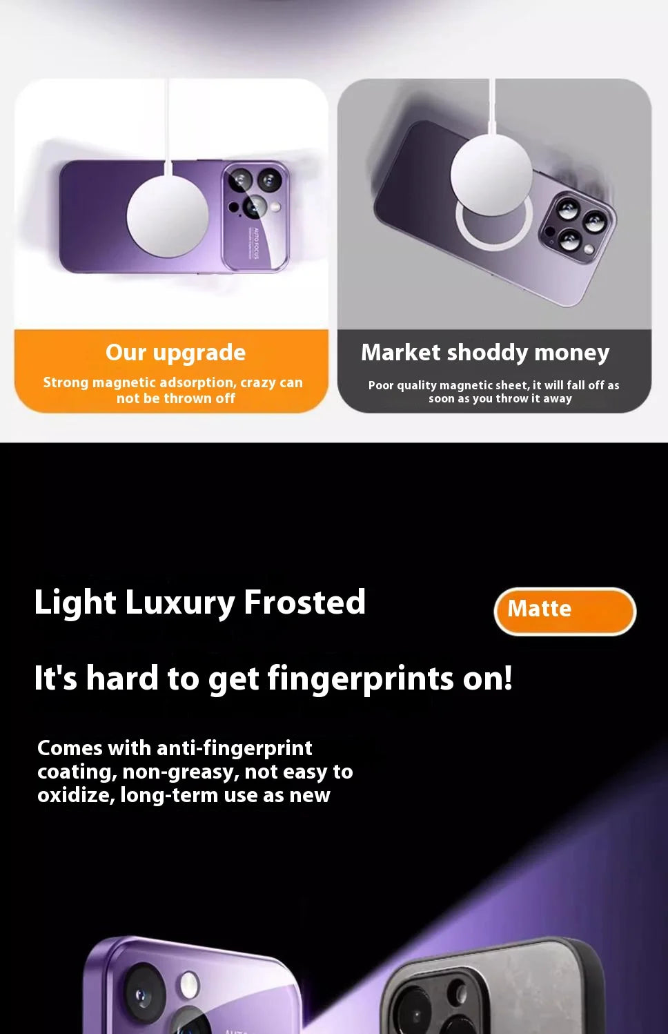 Fashionable Large Window Magnetic Phone Case,For iPhone 16 15 14 13 Pro Max, With Lens Protector,Magsafe Wireless Charging Case
