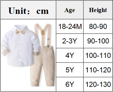 4PCS Gentleman Outfit for 1 2 3 4 5 6 Years Baby Boys Spring Autumn Kid Formal Birthday Party Costume Children's Long Sleeve Set