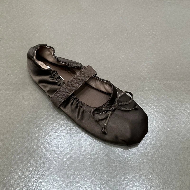 SUOJIALUN 2024 Autumn Women Flat Shoes Ladies Elegant Pleated Ladies Elegant Shallow Slip On Ballerinas Shoes Soft Flat Dress Bo