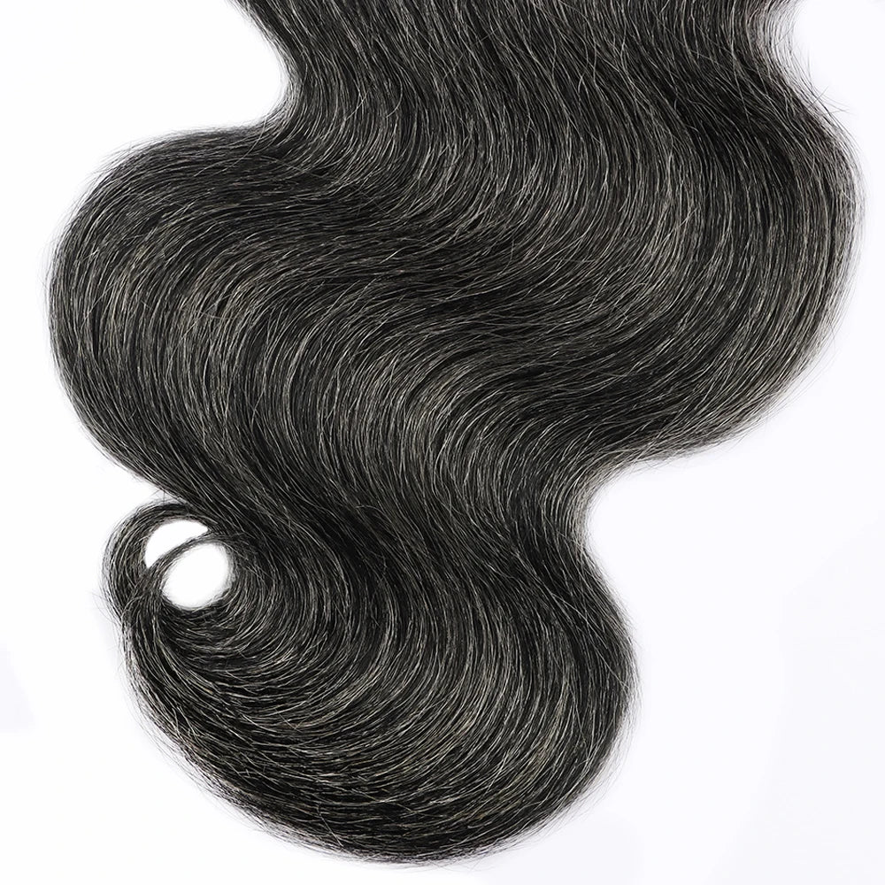 Salt and Pepper Human Hair Bundles Body Wave Natural Gray-White Human Hair Bundles 100g/Pc P1B/Grey Highlight Human Hair Bundles