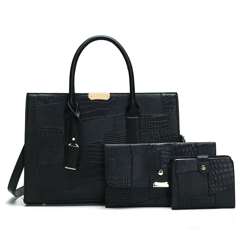 Large Capacity Shopping Bag for Daily Commuting Hand Bags Luxury Shoulder Bags Splicing Pu Leather Handbags Caual Tote New Sac