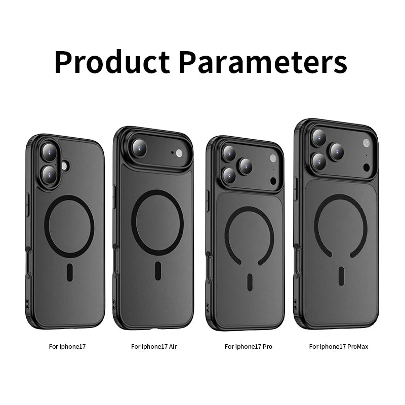 Wlons Magsafe Magnetic Wireless Charging Frosted Shockproof Case for iPhone 17 Pro Max 17 Air Skin Feel Rugged Armor Cover