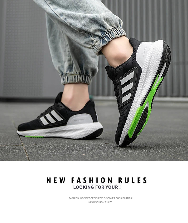 2025 New Summer Lightweight High Quality Three Bars Mesh Popcorn Sports Running Shoes Couple Style36-45 Breathable Comfortable