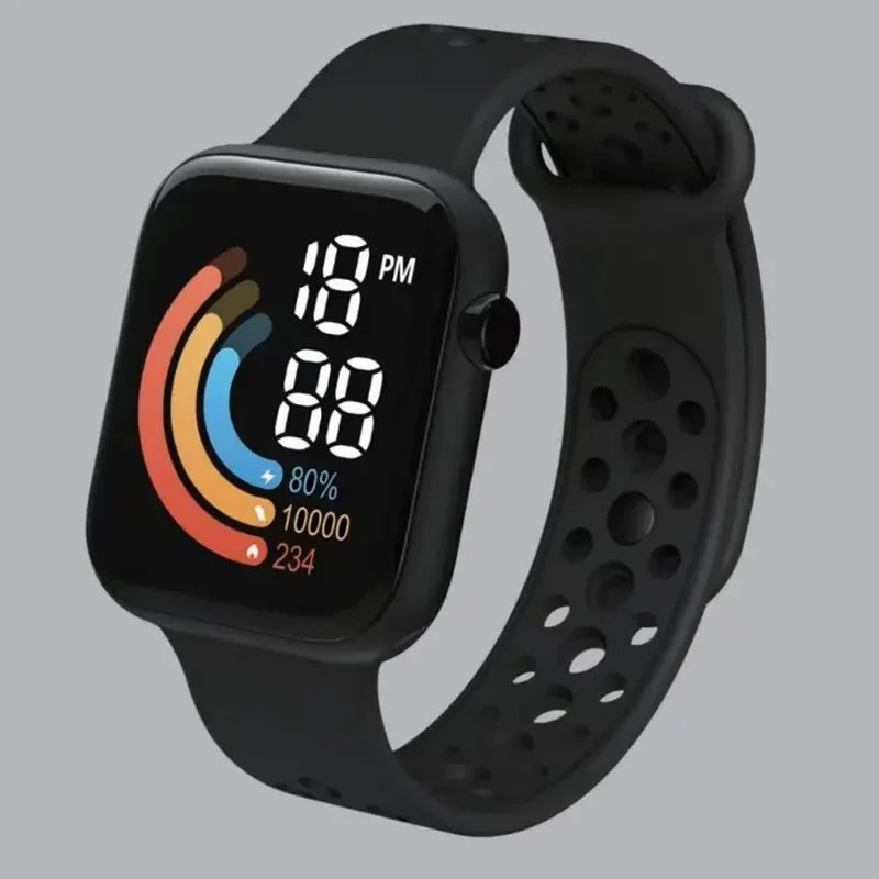 YIKAZE Fashion LED Digital Watch for Kids Sports Waterproof Digital Watches Boy Girl Childrens Silicone Watch Electronic Clock