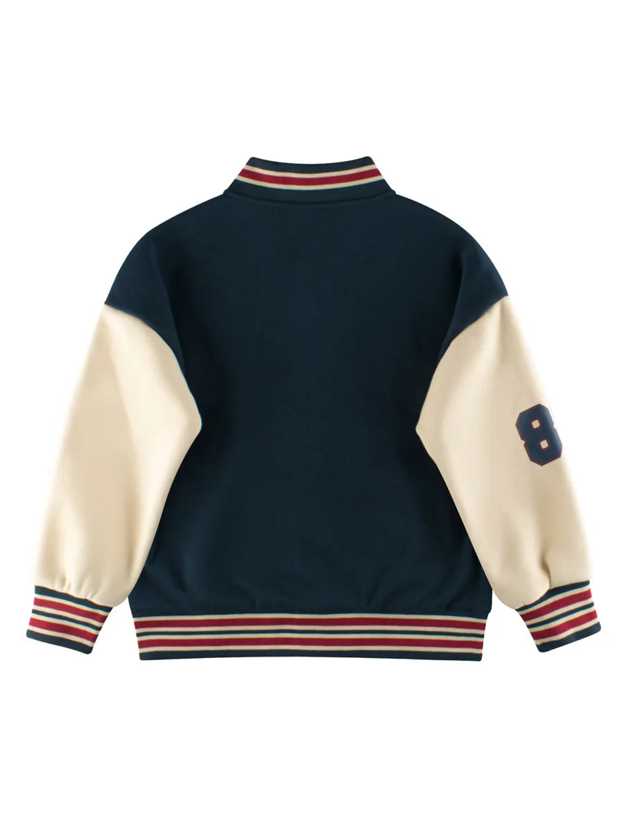 2024 Autumn Winter High Qualify Jacket for Boys Girls Fleece Cotton Zipper Casual Cartoon Baseball Capsule Coat Outerwear