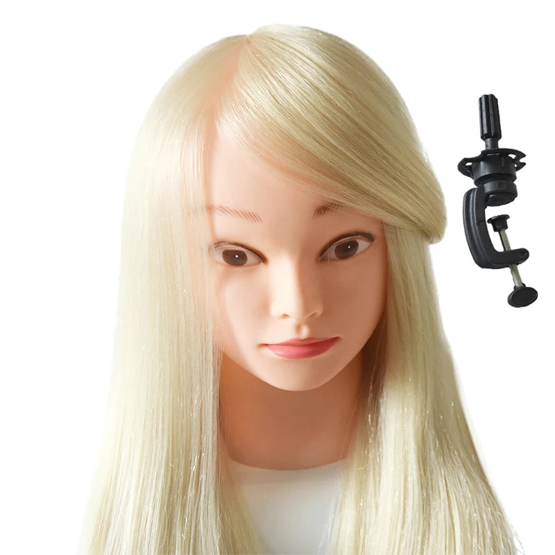 85% Human Hair Mannequin Head Doll Head with Hair Cosmetology Manikin Head Dummy Head for Hot Curl Iron Braiding Hairstyle