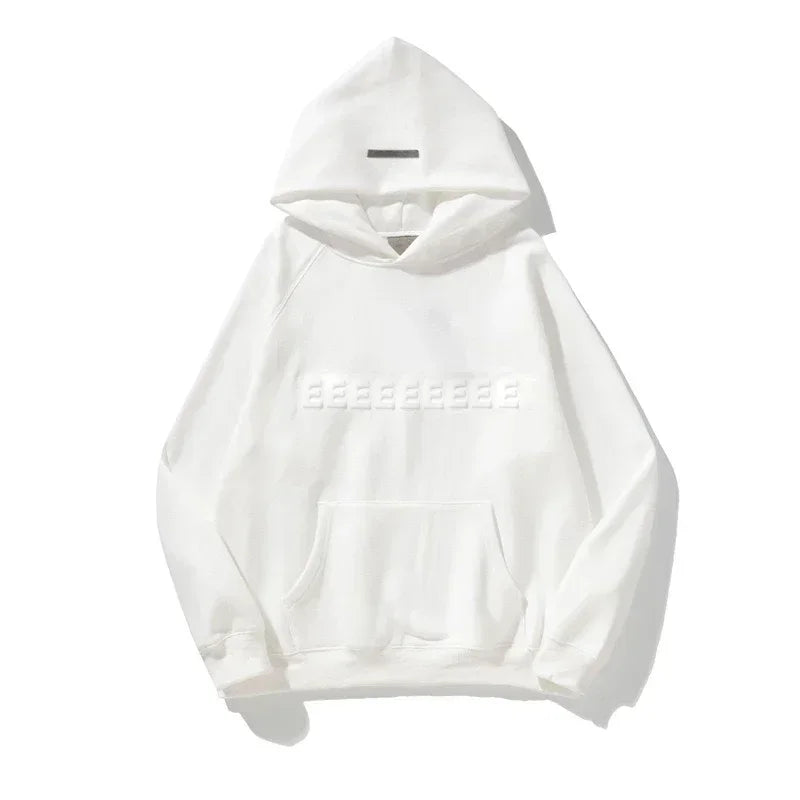 Classic Brand Double Line Embossed Letter Men's Hoodies Luxury Design Three-dimensional Letter Hoodie High Street Couple Sweater