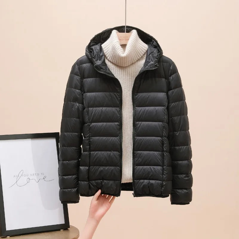 women's clothing Ultra Light Down Jacket female Autumn Winter Warm Coat Lightweight Warm Jackets Female Hooded Parka