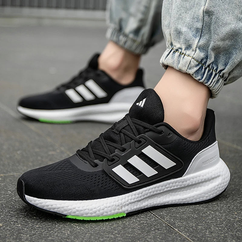 2025 New Summer Lightweight High Quality Three Bars Mesh Popcorn Sports Running Shoes Couple Style36-45 Breathable Comfortable