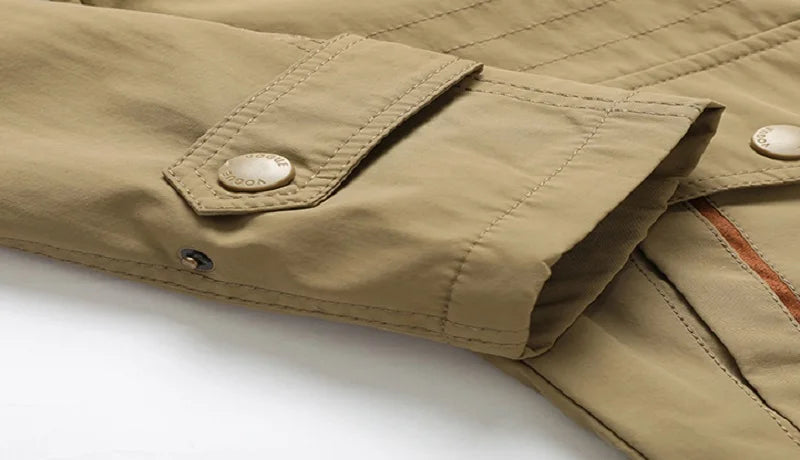 Spring Autumn New Men Windproof Casual Jacket Coat Detachable Hat Jacket Men Multi-Pocket Waterproof Military Jacket Male M-5XL