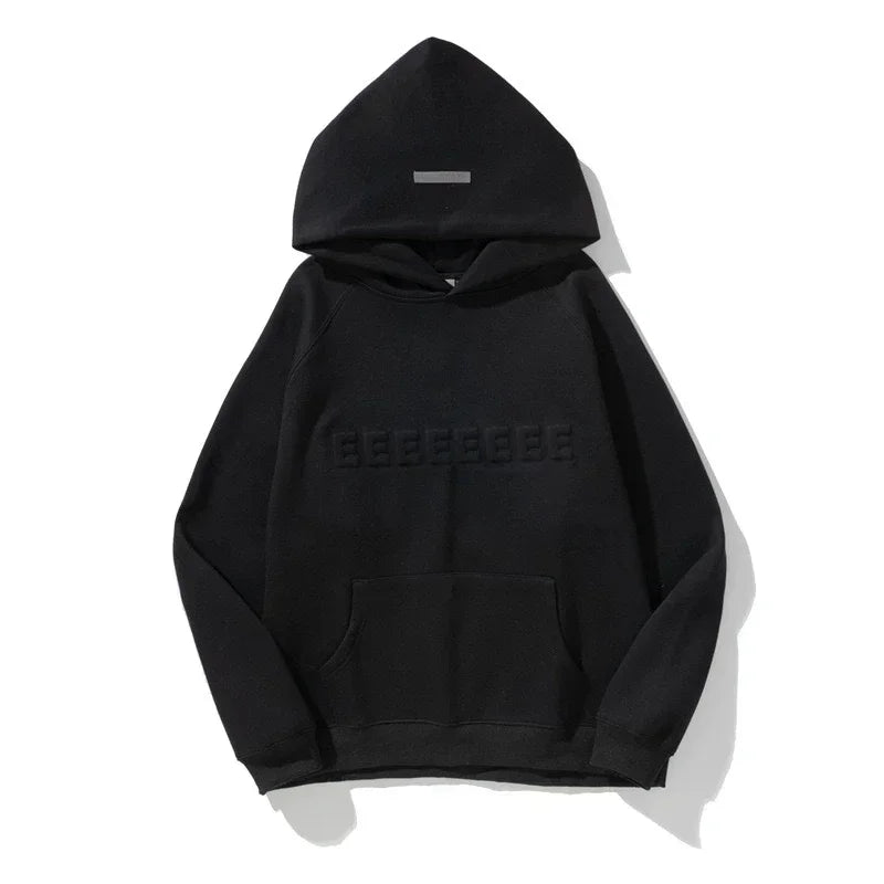 Classic Brand Double Line Embossed Letter Men's Hoodies Luxury Design Three-dimensional Letter Hoodie High Street Couple Sweater
