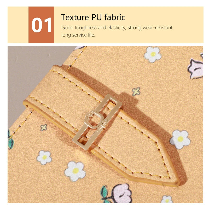 Flower patterned credit card holder for women or men's small card case with zipper hand-held wallet