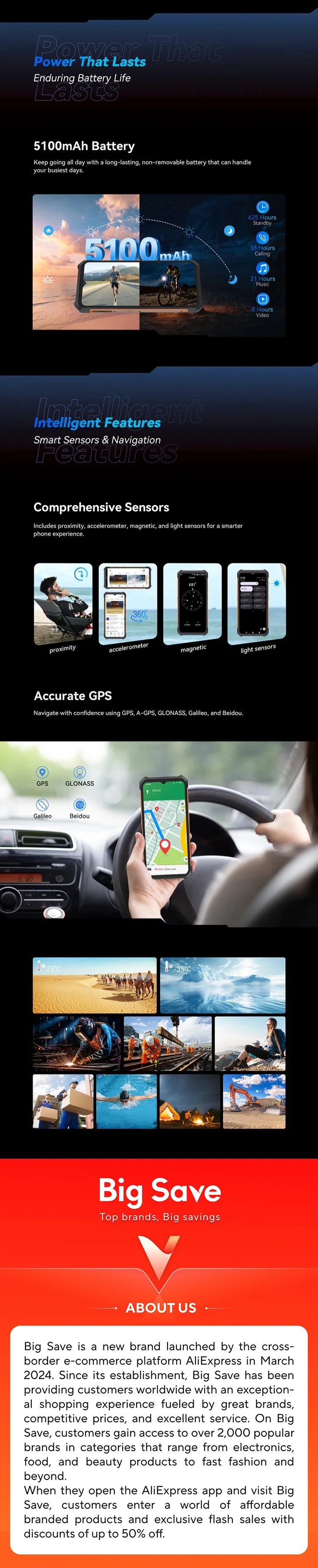 Cubot KingKong ES Ultra-thin Rugged Android Smartphone, 16GB RAM(6GB+10GB), 128GB ROM, 6.56" 90Hz Screen, 48MP Camera, 4G Phone