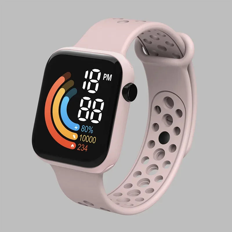 YIKAZE Fashion LED Digital Watch for Kids Sports Waterproof Digital Watches Boy Girl Childrens Silicone Watch Electronic Clock