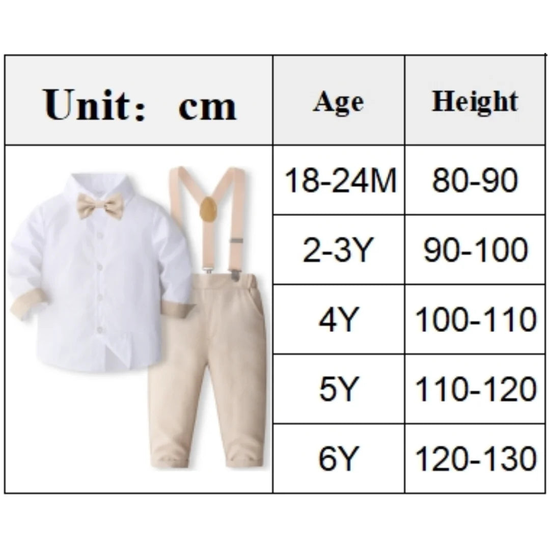 4PCS Gentleman Outfit for 1 2 3 4 5 6 Years Baby Boys Spring Autumn Kid Formal Birthday Party Costume Children's Long Sleeve Set
