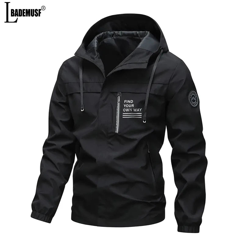 Leisure Man Spring Autumn Outdoors Motion Jacket New Fashion Windproof Coat 2024 Solid Versatile Hiking Ventilation Coat Man