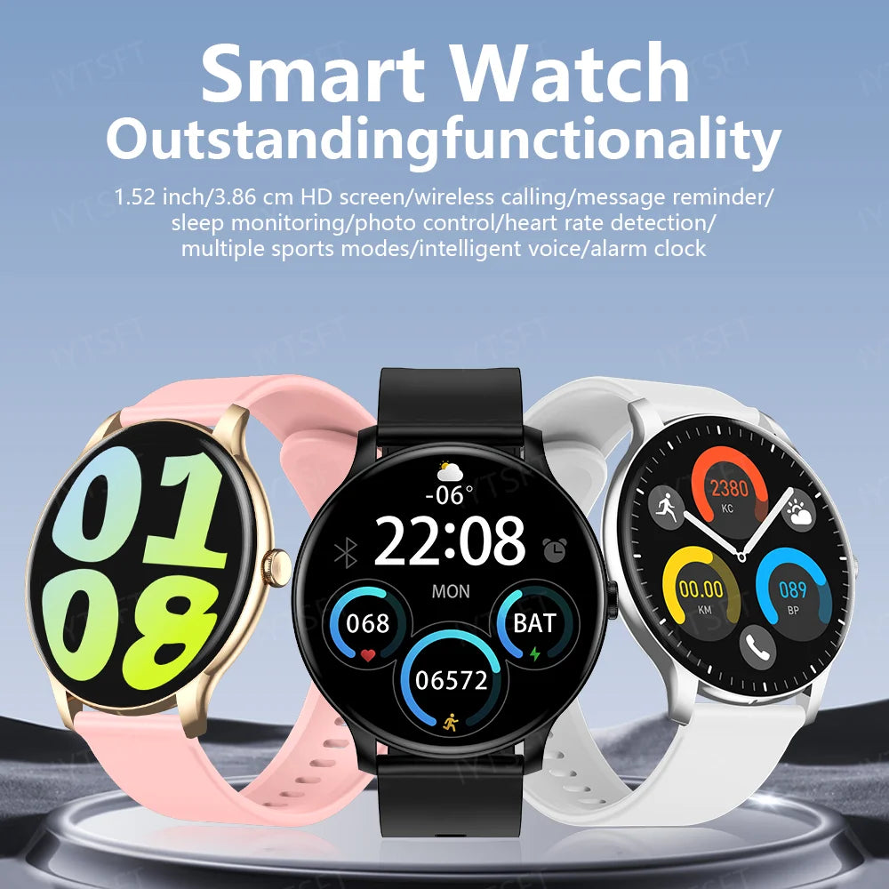 LAXASFIT New Smart Watch Men's Full Touch Screen Sports & Fitness Watch Bluetooth Talk Ladies Smart Watch for Android iOS