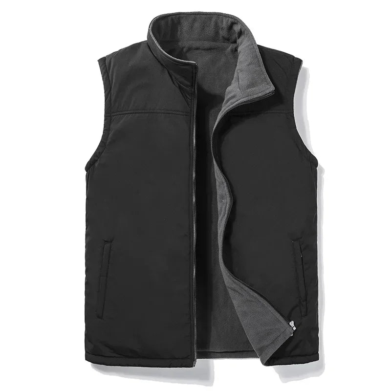 Men 2025 Autumn New Thick Sleeveless Vest Jacket WaistCoat Men's Winter Casual Warm Vests Sleeveless Outwear Fleece Jacket 5XL