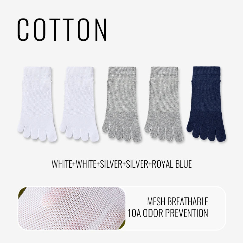 MiiOW Cotton Five Finger Short Sock Men Ankle Spilt Toe Sock Summer Thin Sock Breathable Mesh Sweat Absorbent Antibacterial Soc