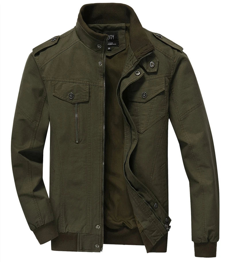 FGKKS 2023 Military Loose Men's Jacket New Autumn Casual Cotton Workwear Jacket High-Quality Design Bomber Jackets Male