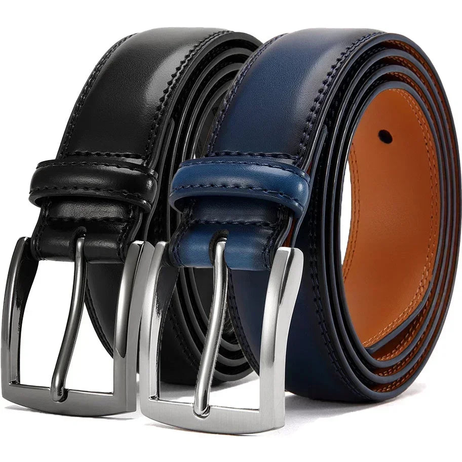 Men's Leather Belt Needle Buckle Belt Trendy New Casual Genuine Leather LONG Large Belts Cowhide Men's Belt Plus Size Men Belts
