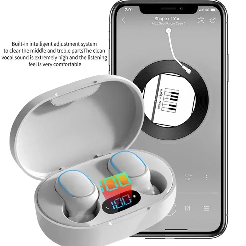 E7S TWS Wireless Headphones Bluetooth earphone Control Sport Headset Waterproof Microphone Music Earphone Work On All Smartphone