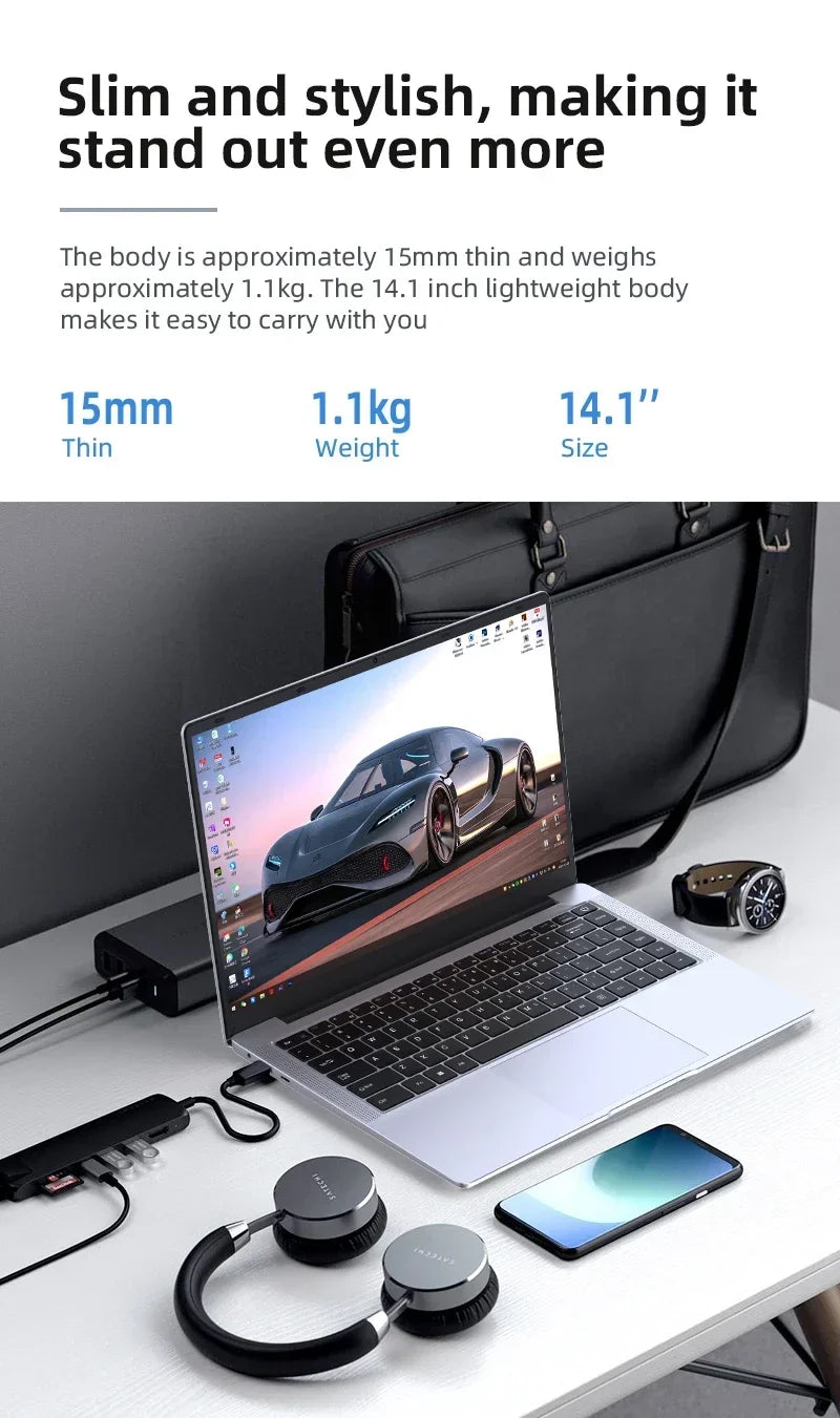 Laptop Computer 14.1" 12GB RAM 1TB 2TB SSD Windows 11 Notebook Office Learn Recreation Entertainment Portable Laptops