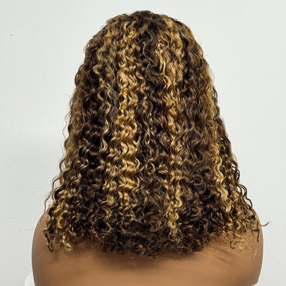 Jerry Curly Double Drawn Wigs 280% Density 13x4 Transparent Lace Frontal Human Hair Pixie Curly Human Hair Wig for Black Women