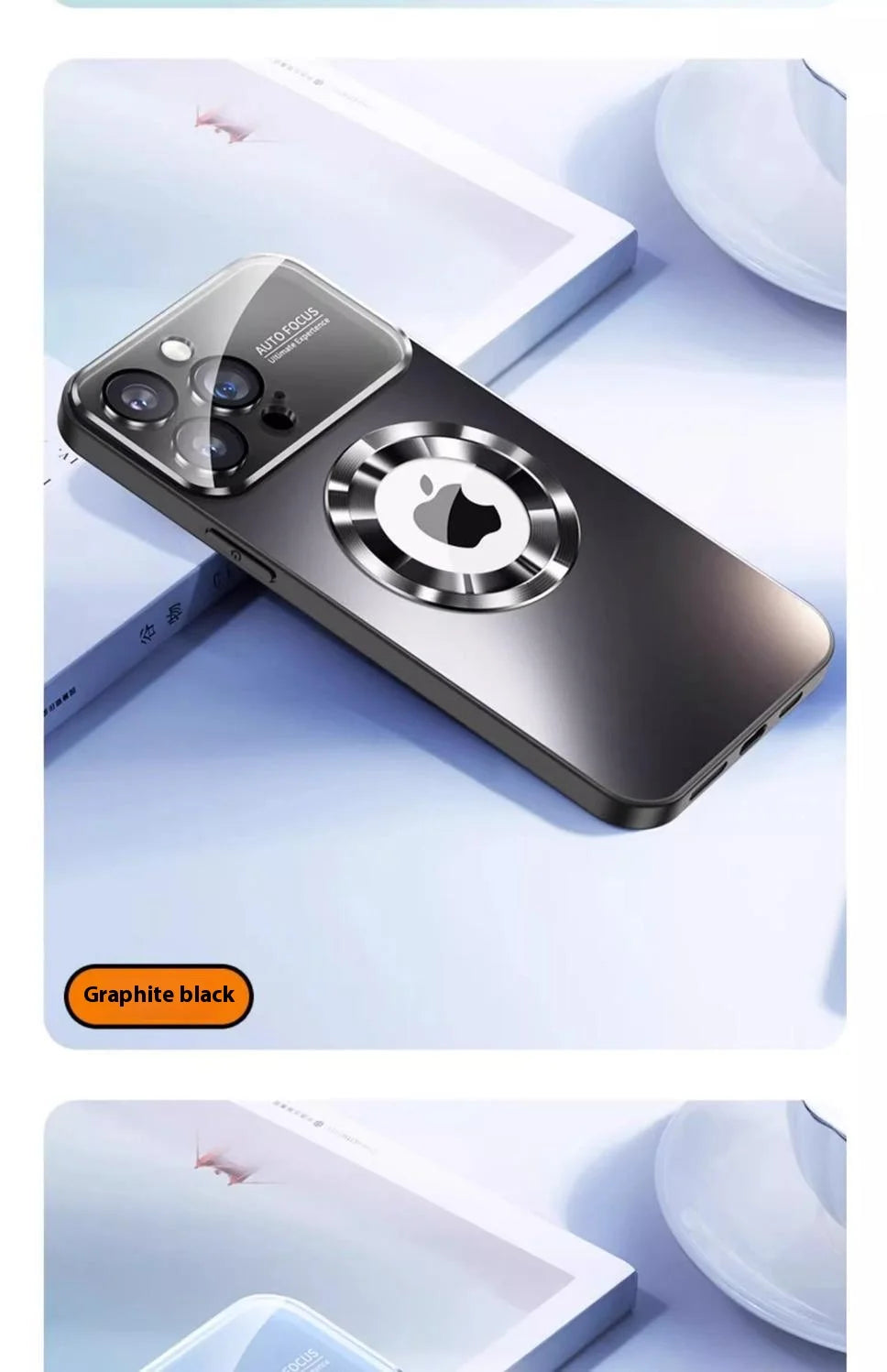 Fashionable Large Window Magnetic Phone Case,For iPhone 16 15 14 13 Pro Max, With Lens Protector,Magsafe Wireless Charging Case