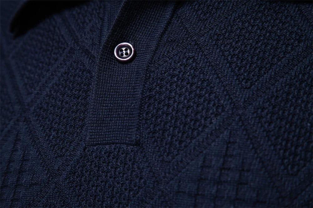 2023 New Autumn Cotton Polo Neck Sweaters for Men High Quality Pullover Knitted Sweater Men England Style Casual Social Pull Men