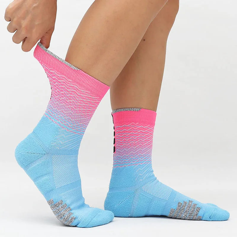 Men's Basketball Socks Middle Thickened Breathable Towel Bottom Colorful Fitness Running Cycling Hiking Sports Socks calcetines