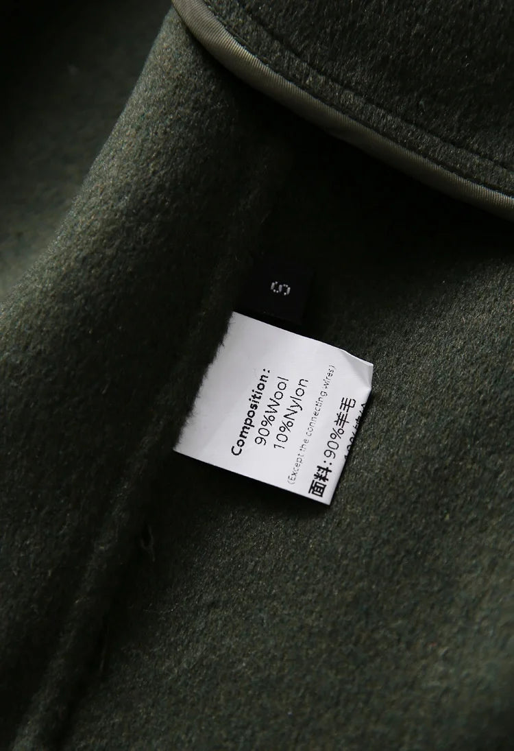 Handmade Sewn Double-sided Woolen Blazer Women Spring Autumn Plaid Wool Overcoat Office Lady Casual Suit Coat Thick Jacket