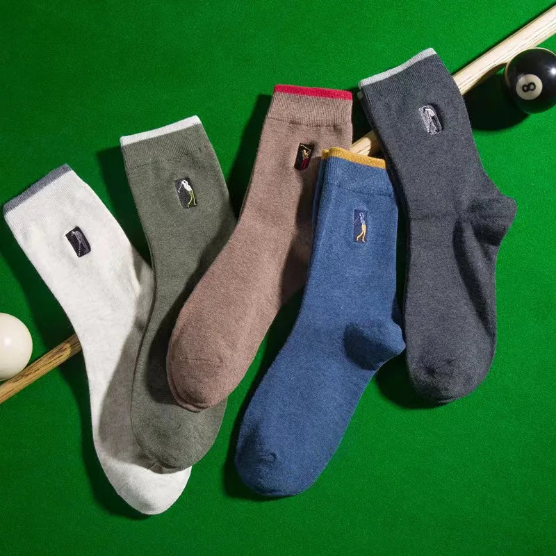 New High Quality Men's Socks Business Casual Long Socks The Golf Logo Spring Autumn Winter Warm Dress For Man Gifts Size 38-45