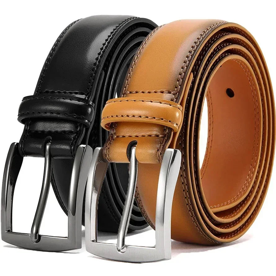Men's Leather Belt Needle Buckle Belt Trendy New Casual Genuine Leather LONG Large Belts Cowhide Men's Belt Plus Size Men Belts