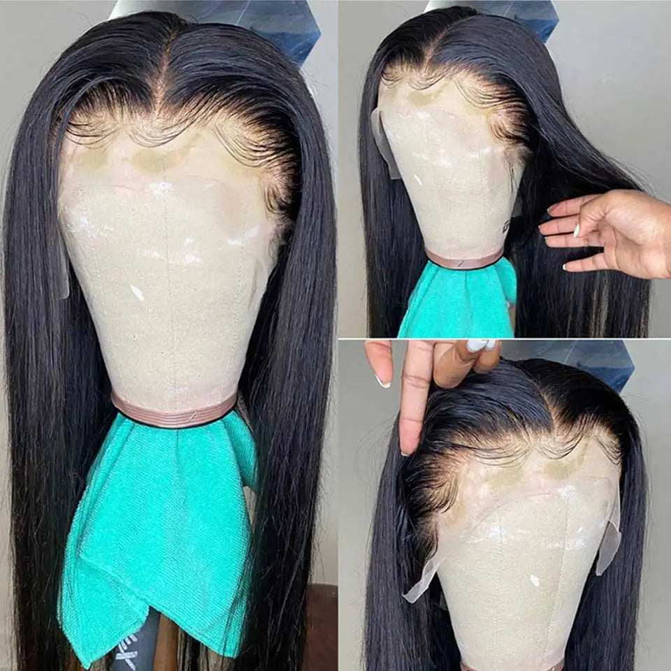 Miss Rola Lace Front Human Hair Wigs Brazilian Remy 100% Human Hair Straight Wig 13*4 Lace Frontal Wig Pre Plucked Middle Ratio