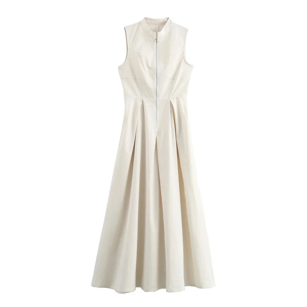 HXAO 2024 Woman Sleeveless Dresses Green White Women's Dress High waist Midi Dresses Evening Long Dresses