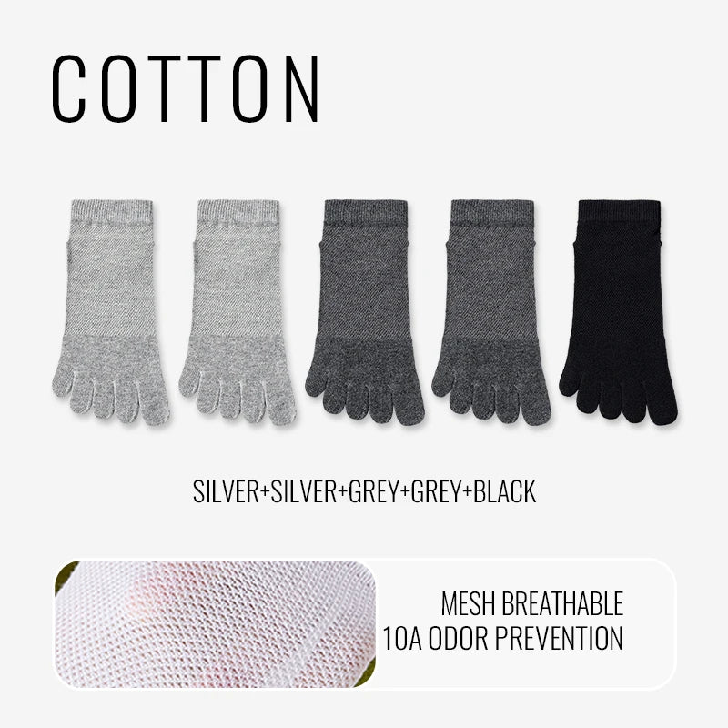 MiiOW Cotton Five Finger Short Sock Men Ankle Spilt Toe Sock Summer Thin Sock Breathable Mesh Sweat Absorbent Antibacterial Soc