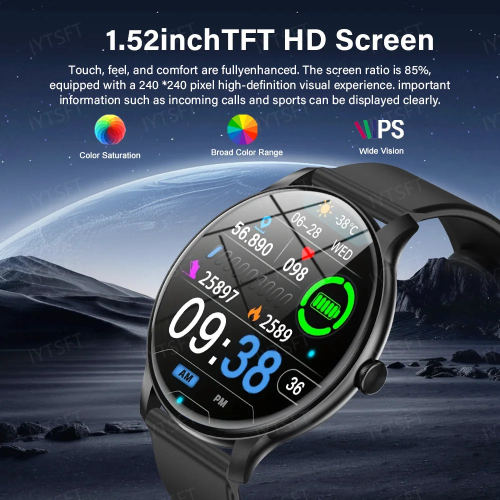 LAXASFIT New Smart Watch Men's Full Touch Screen Sports & Fitness Watch Bluetooth Talk Ladies Smart Watch for Android iOS