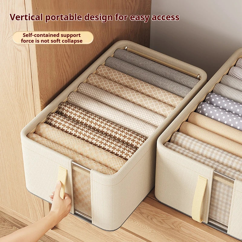 Clothing Storage Box Stack-able Pants Sweater Organizers Household Closet Divider Boxes Wardrobe Storage Organizer