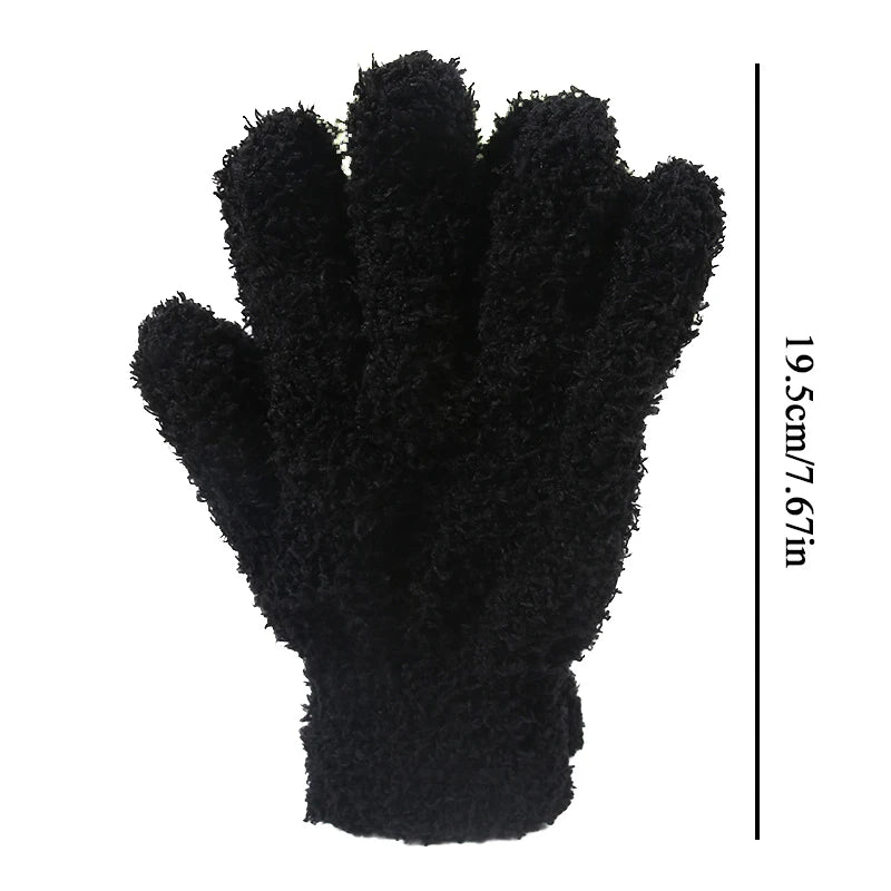 Women Thicken Coral Fleece Winter Gloves Autumn Warm Thick Touch Screen Full Finger Guantes Female Outdoor Snow Skiing Mittens