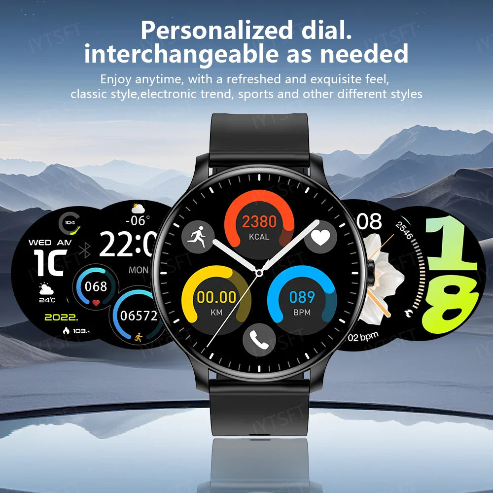 LAXASFIT New Smart Watch Men's Full Touch Screen Sports & Fitness Watch Bluetooth Talk Ladies Smart Watch for Android iOS