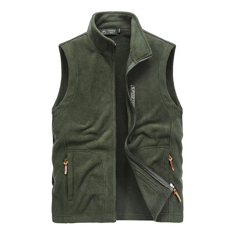 Men Autumn Winter Soft Shell Vest Jacket 2025 New Sleeveless Coat Men Fashion Multiple Pockets Casual Waistcoat Men Plus Size