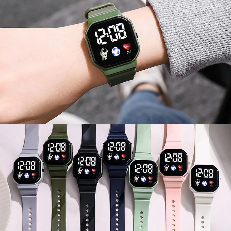 2025 LED Digital Watch For Kids Boys Sports Waterproof Watches Girls Silicone Digital Watch Casual Childrens Electronic Reloj