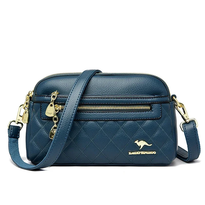 Women Soft Leather Shoulder Bag Simple Designer Solid Color Crossbody Bag Versatile Purses Messenger Commuter Shopper Sac A Main